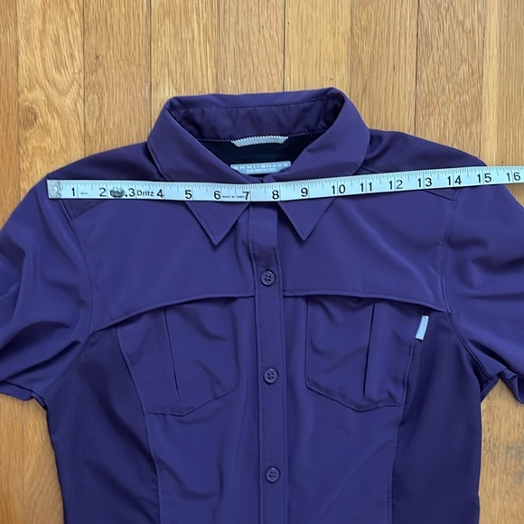 Columbia XS Omni-Shade Sun Protection Sunshirt Deep Purple Button Down Top - Picture 11 of 15
